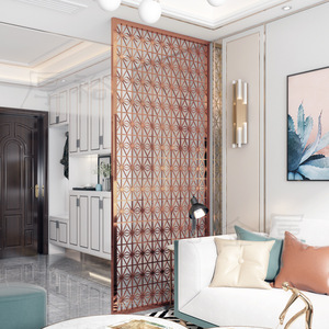 La cloison en fer forgé dans le salon est moderne et simple, tandis que la salle à manger est de style chinois contemporain. - Product Image 5