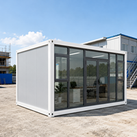 Vente de bâtiments de bureaux modulaires préfabriqués de 20 et 40 pieds, à assemblage rapide, avec façade panoramique en verre, mobiles et démontables