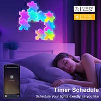 Lot de 9 puzzles lumineux LED RGB en forme de quantiques pour chambre d'enfant, salle de jeux, éclairage d'ambiance