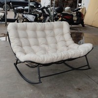 Fauteuil à bascule double nid d'oiseau en fer, chaise paresseuse pour balcon et gîte, vente chaude