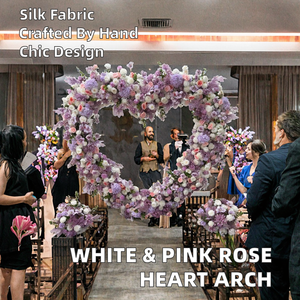 Arco a forma di <span class=keywords><strong>cuore</strong></span> rosa bianco personalizzato fatto a mano - Product Image 2