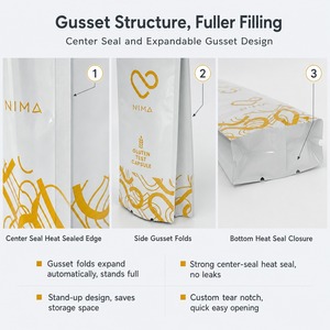 Aluminum Foil Biscuits Chocolate Wrapper Pouch Packaging Laminated Plastic Bags Snack Cookie Middle Sealing Packaging Bag - Product Image 3
