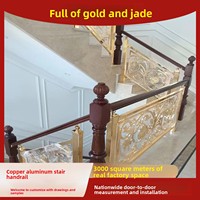 Nouvelle rampe d'escalier en cuivre et aluminium de style chinois, type échelle, en ciment, finition bronze antique, pour escaliers intérieurs de villas