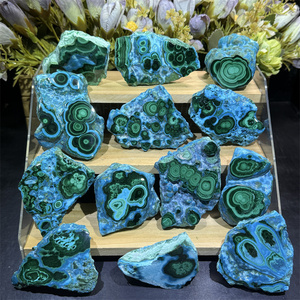 Spécimen de Chrysocolle Malachite en Anneaux Concentriques Botryoïdaux, Cristal de Guérison pour la Décoration Intérieure, <span class=keywords><strong>Collection</strong></span> Minérale, Vente en Gros - Product Image 1