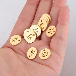 Groothandel Custom Rvs Enkel Gat Ronde Dierenriem Ketting Hanger Armbanden Enkelband Maken Diy Constellatie Accessoires - Product Image 2