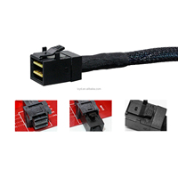 Câble MiniSAS SFF-8643 4SATA 7 broches vers carte RAID, pour connexion de données serveur HDD/SSD, stockage industriel, PC industriel - En stock