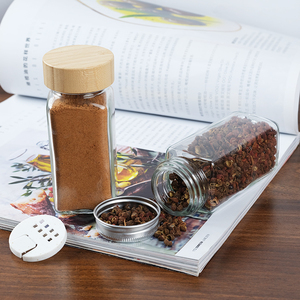 Ucuz fiyat 4 Oz 120Ml kare baharat mutfak boş çeşniler tuz baharat şişeleri cam kavanozlar <span class=keywords><strong>Set</strong></span> ile Shaker kapaklar - Product Image 5