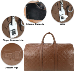 Bolsa de Viaje de Piel Sintética con Grabado Personalizado, Bolsa de Viaje de Gran Capacidad para Fin de Semana - Product Image 5