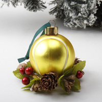 Ornements d'arbre de Noël Usine En Gros Verre Soufflé Unique Décor De Noël Tennis Ornement En Verre Écologique