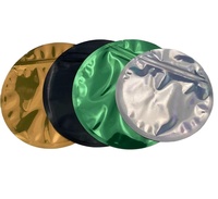 Sacs en Mylar en forme de cercle d'hologramme 3.5g sacs d'emballage à fermeture éclair en cercle imprimés personnalisés sacs ronds holographiques