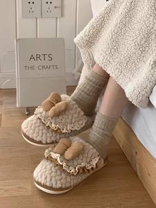 2025ใหม่รองเท้าแตะพื้นรองเท้าหนานุ่มสำหรับผู้หญิง, รองเท้าแตะผ้าฝ้ายกันลื่นนุ่มให้ความอบอุ่นสำหรับฤดูหนาว - Product Image 4