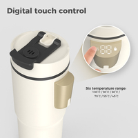 Tasse chauffante portable 12V/24V pour voiture, bouilloire électrique avec 6 niveaux de température et contrôle tactile pour café et thé en voyage