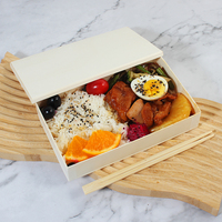 Boîte à lunch pliable jetable, boîte à gâteau, boîte à dessert, boîte à sushi en bois biodégradable