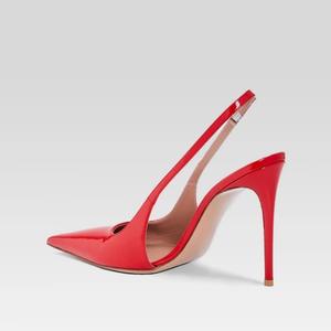 Escarpins pour femmes à talon fin, bout pointu, en cuir verni rouge uni, avec boucle, rehaussant la <span class=keywords><strong>taille</strong></span>, <span class=keywords><strong>grande</strong></span> <span class=keywords><strong>taille</strong></span>, collection automne - Product Image 2