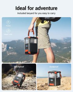 แบตสำรอง 16,000mAh/236.8Wh กันน้ำ IP67 พร้อมไฟฉายพกพา PD100W และที่ชาร์จไร้สาย 15W สำหรับแคมป์ปิ้งและกิจกรรมกลางแจ้งในกรณีฉุกเฉิน - Product Image 5