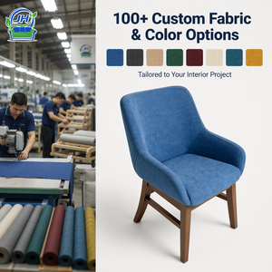 Servizio Personalizzato ODM OEM di Fabbrica, Poltrona in Legno Massello Rivestita in Velluto <span class=keywords><strong>Blu</strong></span>, <span class=keywords><strong>Sedia</strong></span> da Pranzo per Hotel, Ristoranti e Lounge Commerciali - Product Image 3