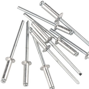 Rivets aveugles à tête ouverte en aluminium <span class=keywords><strong>4x8</strong></span> 4x10 4x12 tailles différentes Rivets à tête ronde solides Les matériaux comprennent l'acier, le laiton et le plastique - Product Image 1