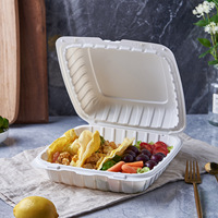 Boîte à lunch américaine Packtastic de 9 pouces à compartiment unique, boîte d'emballage alimentaire en plastique monobloc, boîte à emporter MFPP, boîte à burger