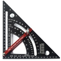 Triangle règle en alliage d'aluminium Angle rapporteur vitesse réglable carré règle de mesure multifonction charpentier outil de mise en page