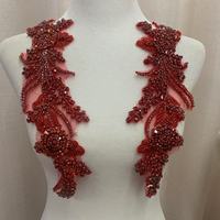 Robe de soirée de créateur haut de gamme avec appliques en strass 3D en forme de fleur, à coudre ou thermocollantes, en verre extensible