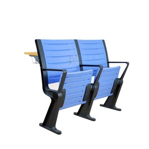 Silla de escritorio fija azul Juyou Classroom Seating JY-909 con reposabrazos para uso escolar - Product Image 1
