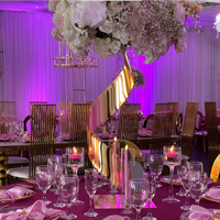 Support à fleurs géométrique haut de gamme en métal doré et argenté pour événements, décorations et centres de table de mariage