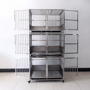 OSCAT yeni üç katmanlı katlanabilir paslanmaz çelik köpek ve Pet kafesleri veteriner araçları ekipman - Product Image 4