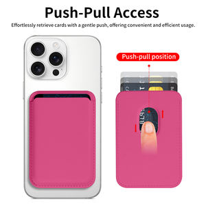 थोक डिचेबल पु चमड़े के चुंबक क्रेडिट कार्ड वॉलेट कस्टम आईडी कार्ड धारक चुंबकीय वॉलेट बैग मोबाइल फोन एक्सेसरीज़ - Product Image 3