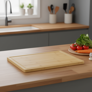 Planche à découper en bambou 15,7 x 11,8 x 0,6 pouces, rectangulaire, élégante, surface de coupe durable pour la cuisine - Product Image 2