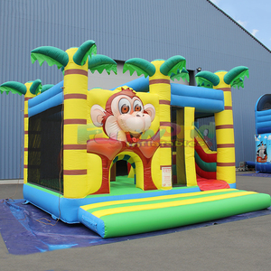 Outdoor kids party jumpers commercial bounce <b>house</b> combo <b>inflatable</b> monkey bouncy castle with slide - Product Image 2