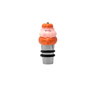 Pumpkin Pig <b>Wine</b> Stopper Aluminum Alloy Silver Halloween Theme Bottle Sealer - Product Image 1