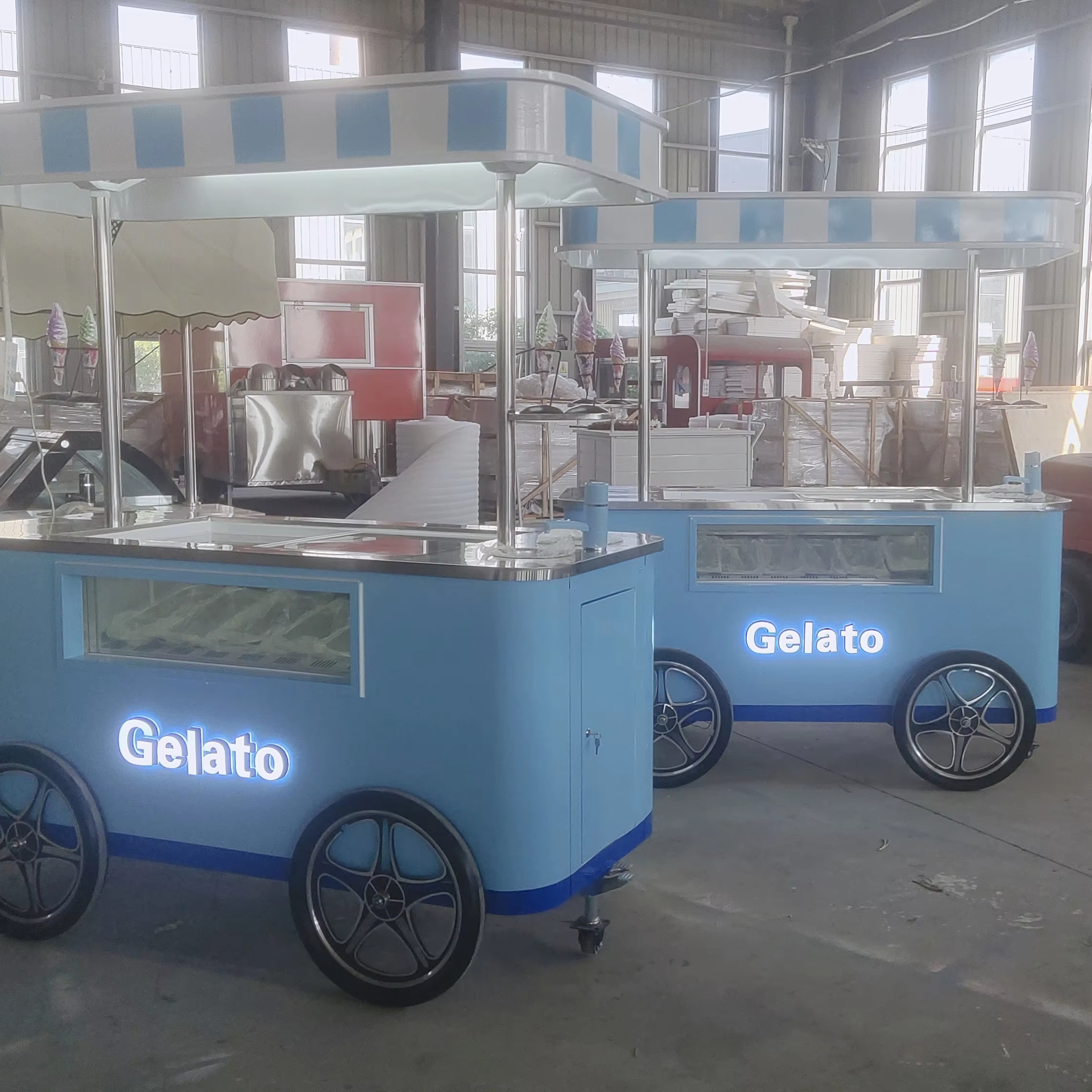 Оптовая продажа, на заказ, передвижная морозильная камера, продажа мороженого, тележка для грузовиков, велосипедная конструкция, батарея с колесами