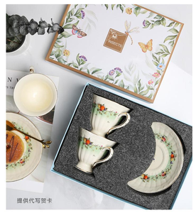 <b>Ceramic</b> Coffee Cup and Saucer Set in Christmas Gift Box - Product Image 6