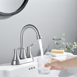 Miscelatore per lavabo Aquacubic Centerset a doppia maniglia; Acciaio inossidabile con sistema di alimentazione dell'<span class=keywords><strong>acqua</strong></span> senza piombo - Product Image 4