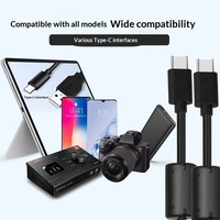 Câble de données USB Type-C en stock avec double noyau de ferrite, gaine en PVC pour cartes son, blindage EMI, conformité KC/CE, 1 mètre de long