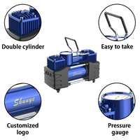 Portable 12V High Power Double Cylinder Car Tire Inflator Durable Metal Construction Fast Inflate 150psi Car Air Compressor