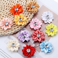 20 pinces à cheveux sportives en satin coloré avec strass de 4 cm, motif lotus, pour toutes les saisons, accessoires de coiffure faits à la main pour vêtements, chaussures et chapeaux