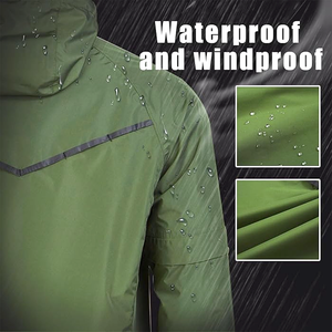 CONMR Combinaisons de <span class=keywords><strong>pluie</strong></span> légères pour hommes Veste de <span class=keywords><strong>pluie</strong></span> imperméable Performance Vêtements de <span class=keywords><strong>pluie</strong></span> Fermeture à glissière Veste et <span class=keywords><strong>pantalon</strong></span> pour tous les sports - Product Image 2