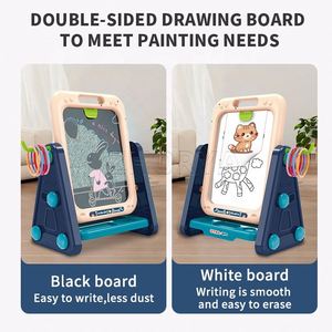 Pizarra de Dibujo Educativa Multifuncional de Doble Cara para Niños Zhorya, Estante de Pintura, Pizarra de Escritura Borrable, Juguetes - Product Image 3