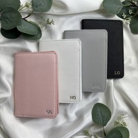 Étui de protection pour passeport de voyage en cuir végétalien, étui pour carte d'embarquement, billet, carte, étanche, fin, couleur unie, portefeuille unisexe