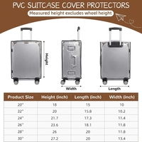 Housse de valise transparente en PVC, imperméable, anti-rayures, anti-poussière, pour chariot à roulettes, vente en gros, OEM/ODM