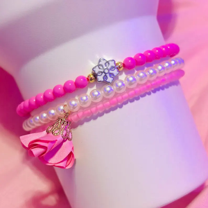 Nuovo 5 pack Cup Boot Topper bracciale Pink Coquette fiocco 40oz accessori Tumbler Bead elasticizzato fiocco Charm bracciale impilato - Product Image 4
