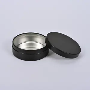 Latas de metal con tornillo negro 20ml 30ml 40ml 50ml 60ml 80ml 100mL 120ml bálsamo labial tarro de estaño de aluminio para cosméticos