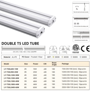 Quảng đông ETL 8W 2ft 4ft chiếu sáng luz LED <span class=keywords><strong>12V</strong></span> 347V <span class=keywords><strong>T5</strong></span> LED ống đèn 120cm 7W 36W DC 6V 24V 18-19W 22W 3000K Led ống đèn - Product Image 3