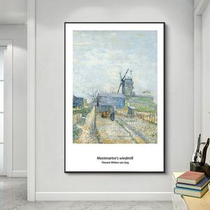 100% dipinto a mano <span class=keywords><strong>Van</strong></span> <span class=keywords><strong>Gogh</strong></span> campo di grano paesaggio tela pittura a olio paesaggio ldylic verde pittura dorata - Product Image 2