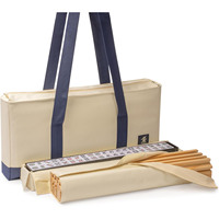 Set Mahjong Lipat Mewah Modern Baru, Tahan Lama, Ramah Lingkungan, Kapasitas Besar, Tas Penyimpanan Portabel Multifungsi untuk 4 Orang