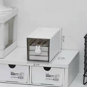 Boîte de rangement de bureau pour étudiants de haute qualité MM, boîte de rangement en plastique <span class=keywords><strong>blanc</strong></span> avec tiroir - Product Image 4