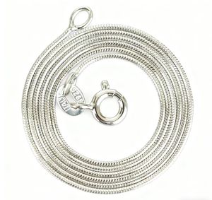 Collar Clásico de Plata de Ley 925 con Cadena de Serpiente <span class=keywords><strong>Omega</strong></span> Redonda - Product Image 1