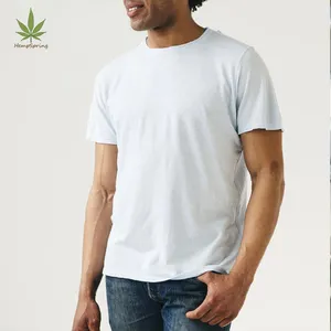 HempSpring Natural Organic Cotton Hemp Men Short Sleeve T-shirt Soft Eco-friendly Men T-shirt Plain Dyed T-shirts