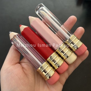 ISMAN 5ml Tube de brillant à lèvres rose-rouge unique en forme de crayon, emballage cosmétique vide mignon pour enfants, logo personnalisé, marque privée - Product Image 2